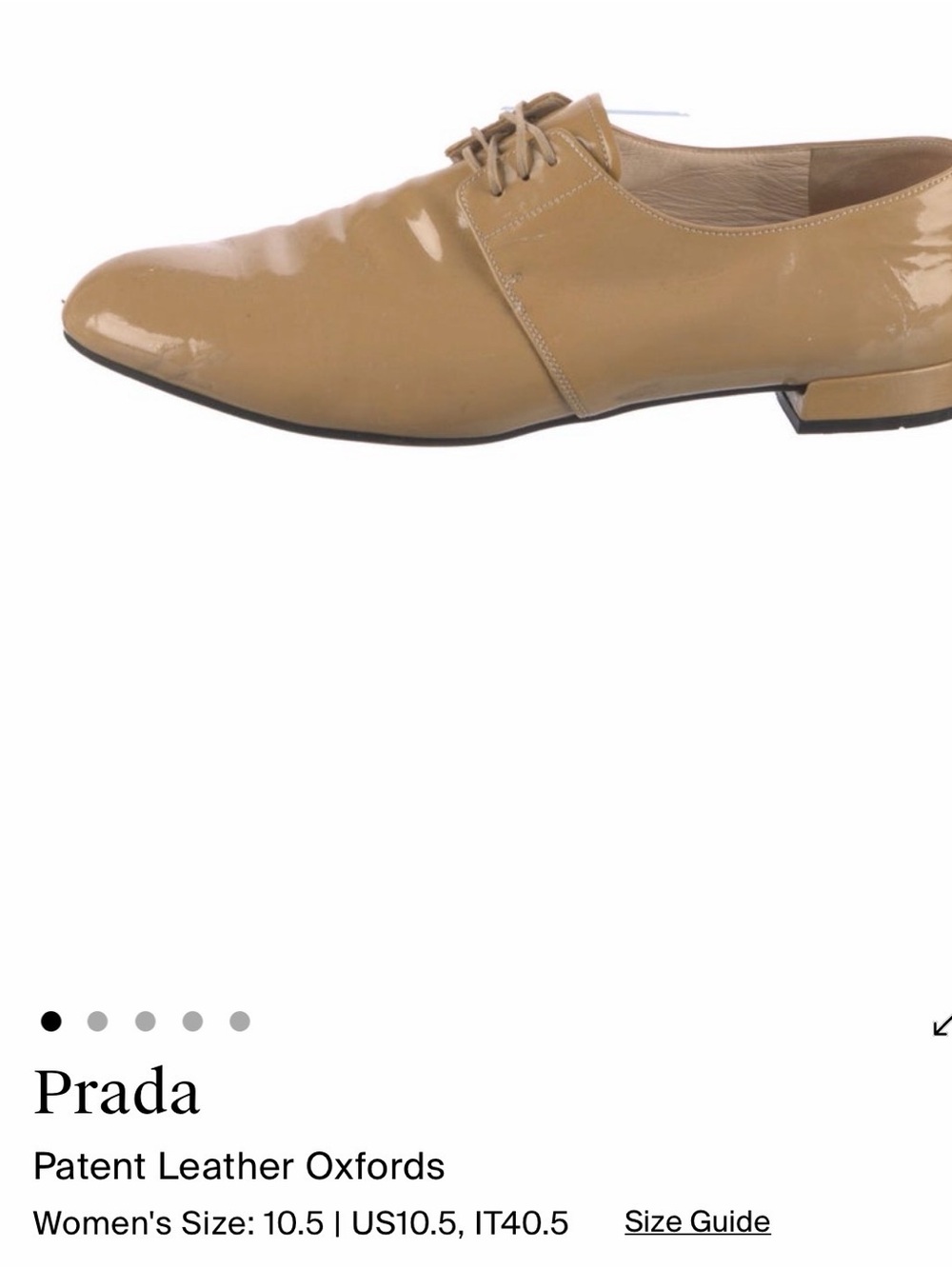 Prada Oxford Shoes, Tan, Size 10.5/40.5